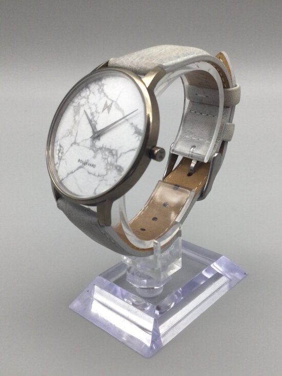MVMT Boulevard Watch Women 38mm Silver Tone Crescent Marble  display picture 2